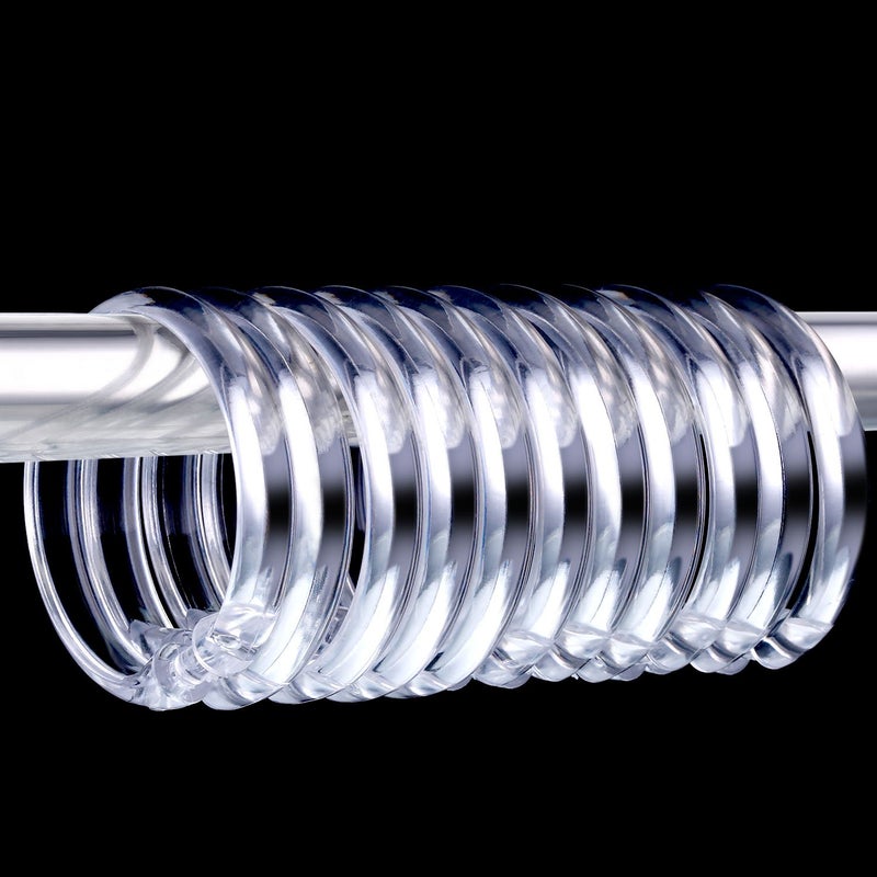 HESTYA 20 Pack Plastic Clear Round Shower Curtain Rings for Bathroom Shower Rod - Image 4